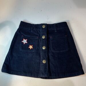 Mini Boden Harry Potter Navy Corduroy Star Skirt Adjustable Waist
